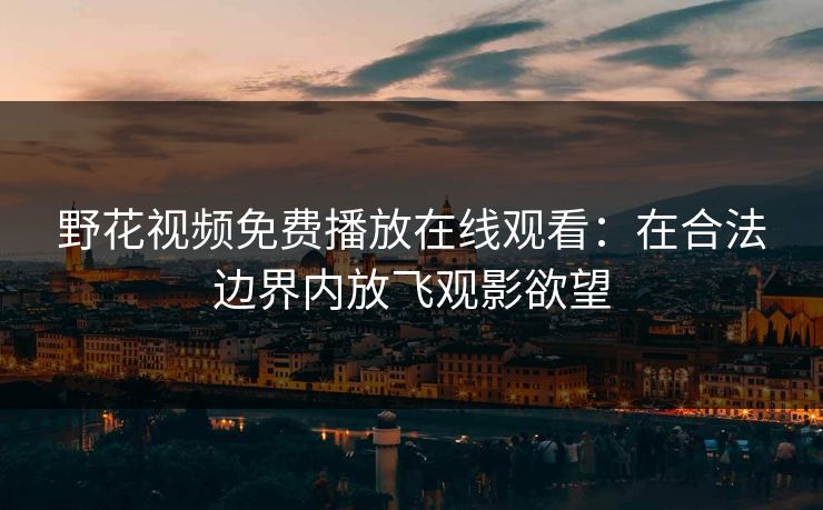 野花视频免费播放在线观看:在合法边界内放飞观影欲望 野花视频免费播放在线观看:在合法边界内放飞观影欲望