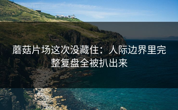 蘑菇片场这次没藏住：人际边界里完整复盘全被扒出来